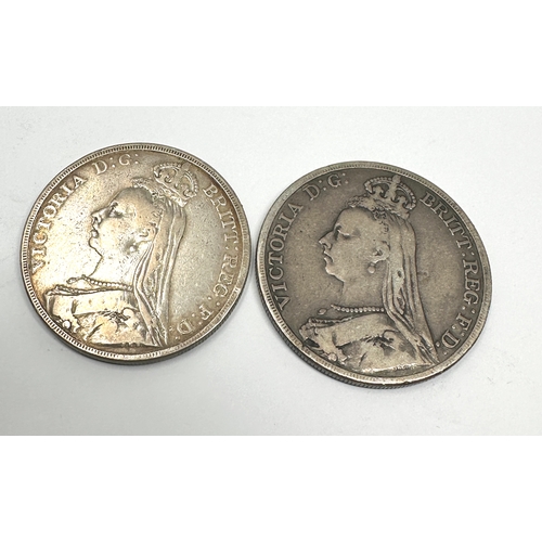 364 - 2 victorian silver crowns