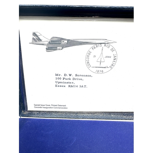 2 - Boxed silver 1976 concorde ingot and stamp cover ingot weight approx 48g