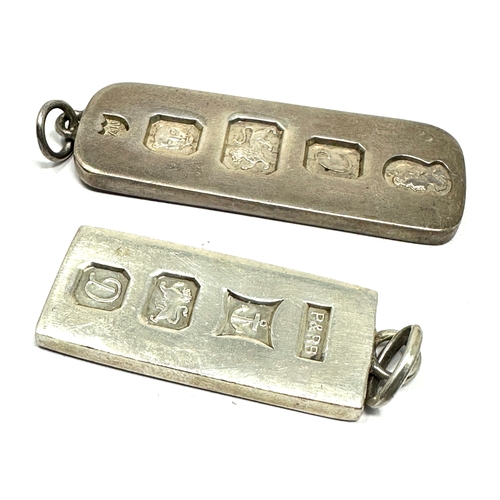 208 - 2 vintage silver ingots weight approx 37g