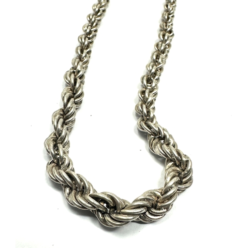 213 - 2 vintage rope twist silver necklace chains weight 48g