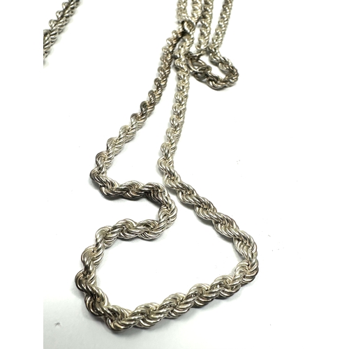 213 - 2 vintage rope twist silver necklace chains weight 48g