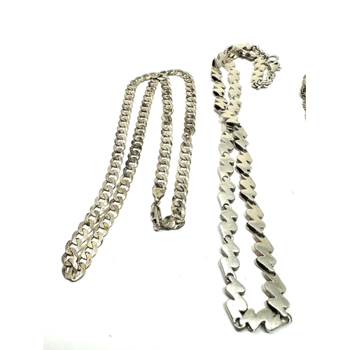 216 - 4 vintage silver necklace chains weight 72g