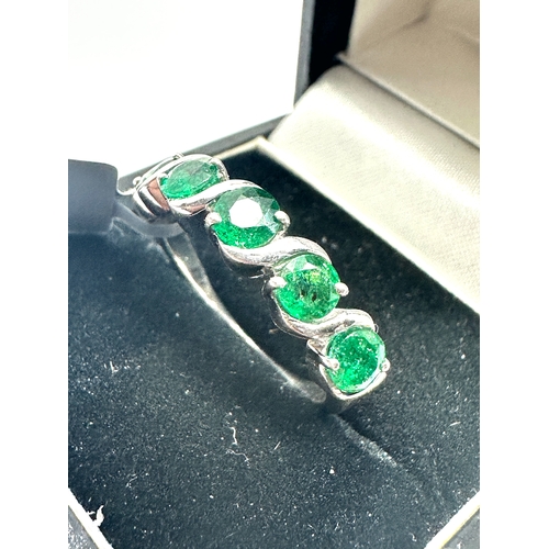 220 - Sterling silver & Emerald ring