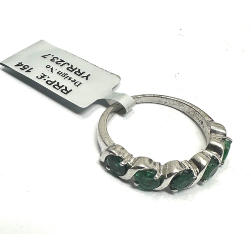 220 - Sterling silver & Emerald ring