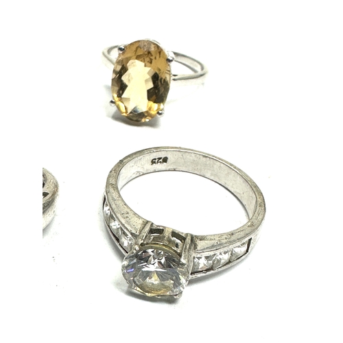 223 - 4 vintage sterling silver gemstone set rings