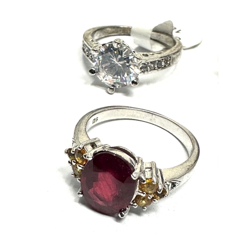 224 - 4 vintage sterling silver gemstone set rings