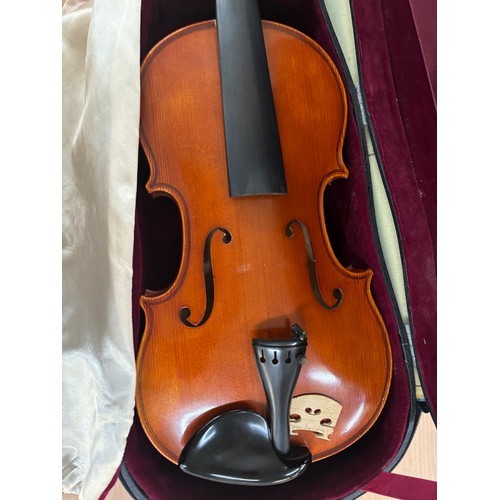 217 - Cased Violin, in need of repair