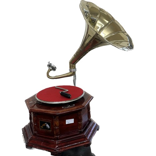 170 - Vintage His master's voice wind up gramophone, working order