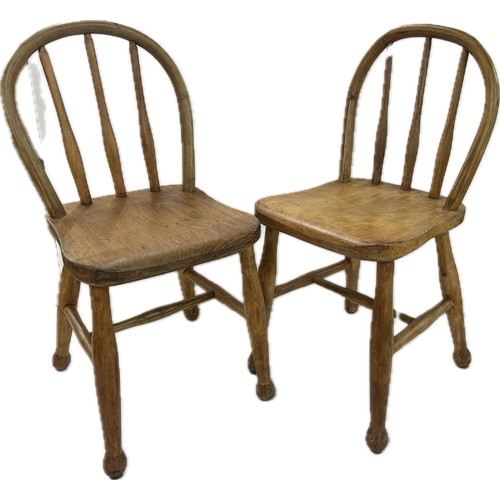 237 - Two vintage children's wooden chairs, overall height 26 inches, seat height 14 inches