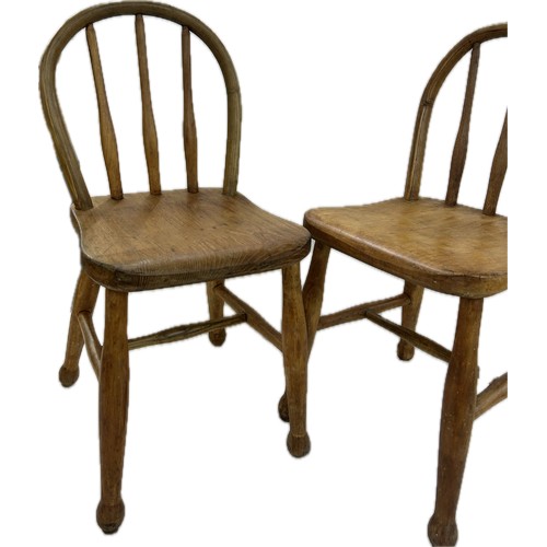 237 - Two vintage children's wooden chairs, overall height 26 inches, seat height 14 inches