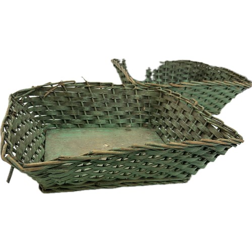 174 - Two wicker baskets measures approximately 17 inches long x 14 wide