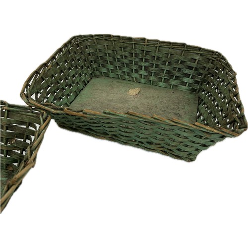 174 - Two wicker baskets measures approximately 17 inches long x 14 wide