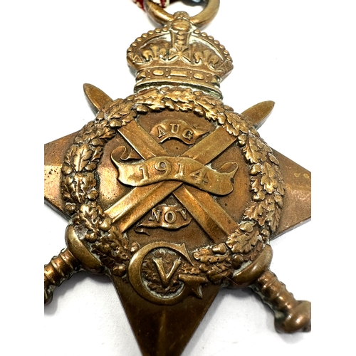 405 - WW1 Mons star to L.Cpl G.E.Barrows  1/ Leic R