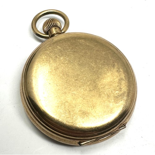 481 - Thomas Russel & sons gold plated open face pocket watch the watch is not ticking balance spins