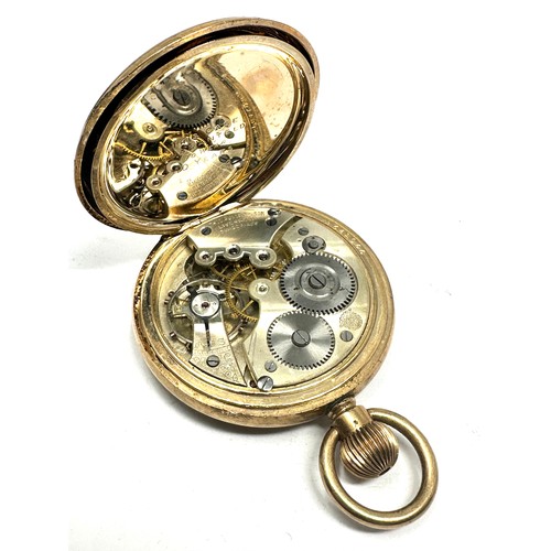 481 - Thomas Russel & sons gold plated open face pocket watch the watch is not ticking balance spins