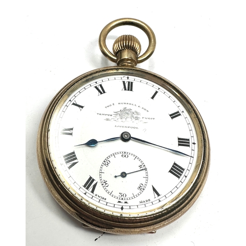 482 - Silver dennison case open face pocket watch the watch is ticking