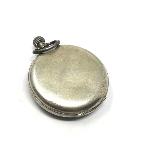 482 - Silver dennison case open face pocket watch the watch is ticking