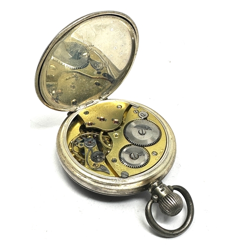 482 - Silver dennison case open face pocket watch the watch is ticking