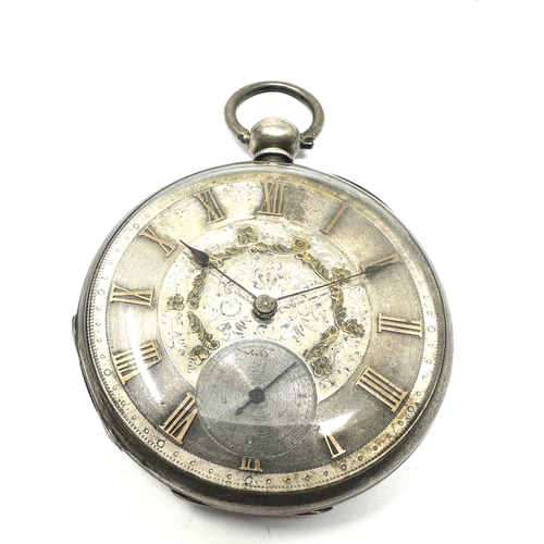 483 - Antique silver dial open face pocket watch the watch is not ticking balance will spin