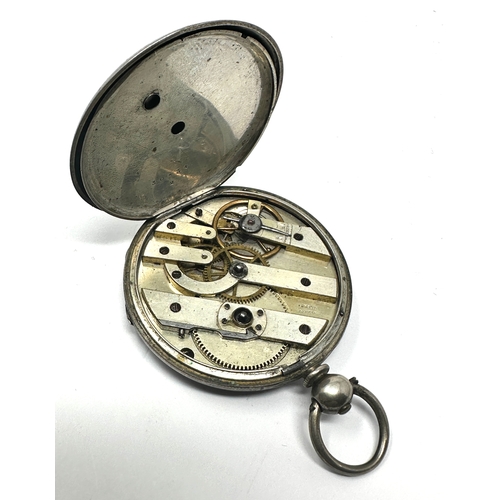 483 - Antique silver dial open face pocket watch the watch is not ticking balance will spin