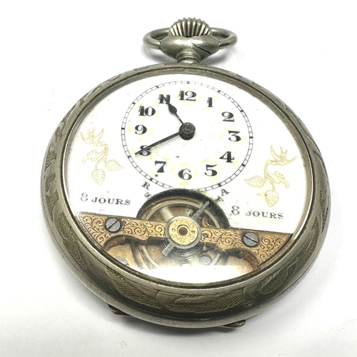 485 - Antique 8 day pocket watch the watch is ticking