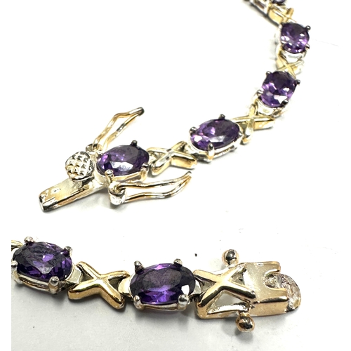 227 - Vintage silver & amethyst tennis bracelet