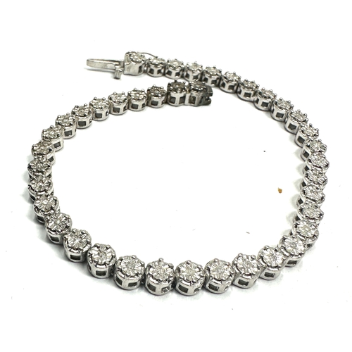 228 - Vintage silver & Diamond tennis bracelet