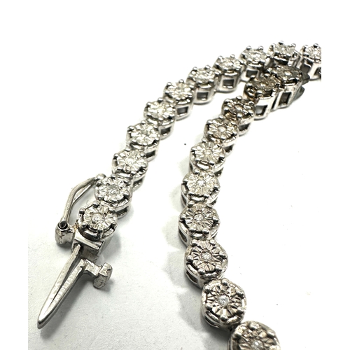 228 - Vintage silver & Diamond tennis bracelet