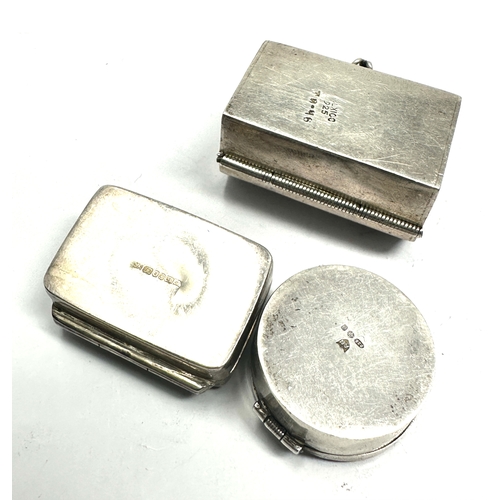 10 - 3 vintage silver pill boxes