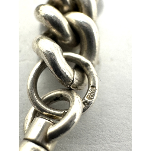 14 - heavy vintage silver double albert watch chain weight 68g