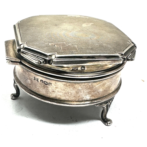 16 - Antique silver jewellery / ring box measures approx 7.5cm by 8.5cm height 5cm silver hallmarks by wa... 