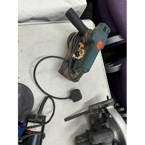 243 - Selection of assorted power tools includes sander, all untested