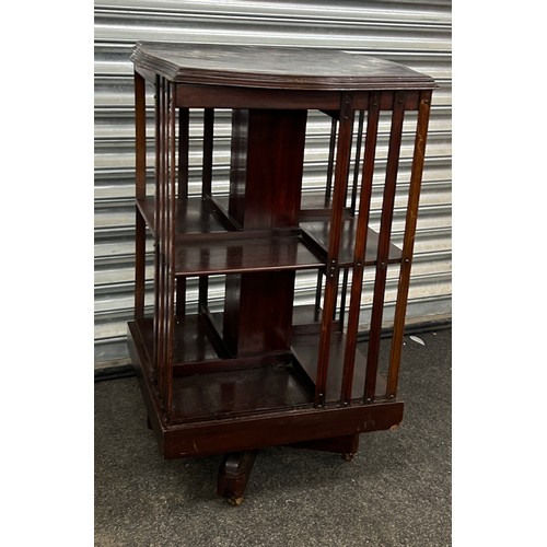 322 - Antique Edwardian revolving book case measures approximately 32 inches tall x 19 wide x 20 deep