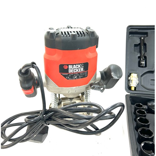 157 - Black and Decker router KW850E and a Workzone air impact wrench both in working order