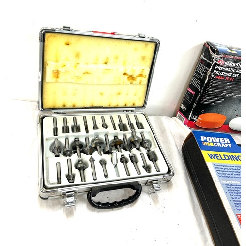 165 - Selection of cased power tools to include Power Craft welding accessory set, Power Craft Die Grinder... 