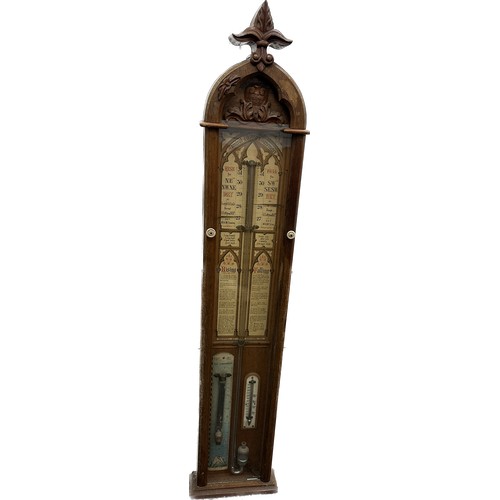 543 - Vintage Oak cased Admiral Fitzroy barometer overall height approximately 46 inches
Damaged