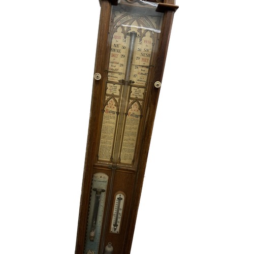 543 - Vintage Oak cased Admiral Fitzroy barometer overall height approximately 46 inches
Damaged