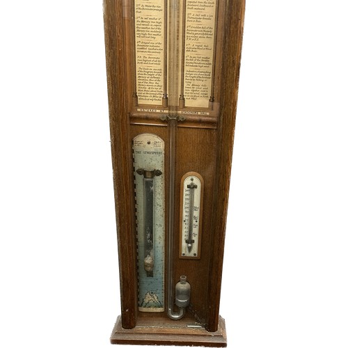 543 - Vintage Oak cased Admiral Fitzroy barometer overall height approximately 46 inches
Damaged