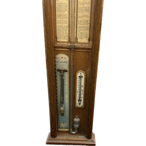 543 - Vintage Oak cased Admiral Fitzroy barometer overall height approximately 46 inches
Damaged