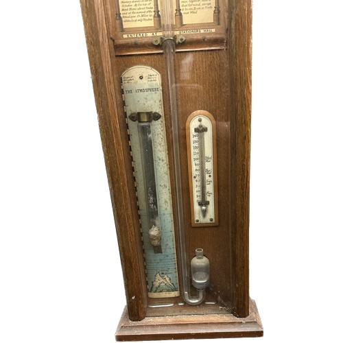 543 - Vintage Oak cased Admiral Fitzroy barometer overall height approximately 46 inches
Damaged