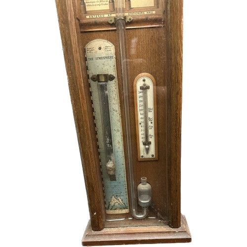 543 - Vintage Oak cased Admiral Fitzroy barometer overall height approximately 46 inches
Damaged