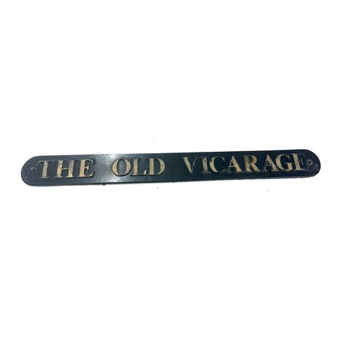 83 - ' The Old Vicarage' wall sign measures approximately 29 inches long x 3 inches  deep