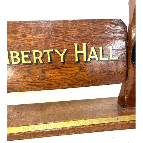 71 - Pair of Edwardian Masonic rotating signs ' Liberty Hall', and ' Strict Order' one for ' Kings Thorpe... 