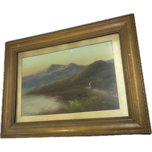 10 - Framed signed A. Arnold 1882 painting measures approximately 13 inches by 17 inches