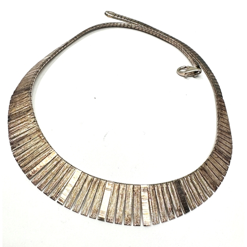 231 - Vintage silver fringe collar necklace weight 26.5g