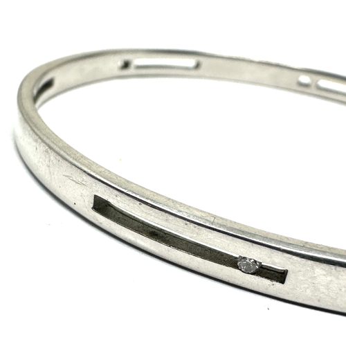 239 - Vintage silver & diamond bangle