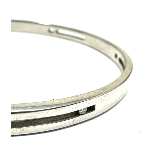 239 - Vintage silver & diamond bangle