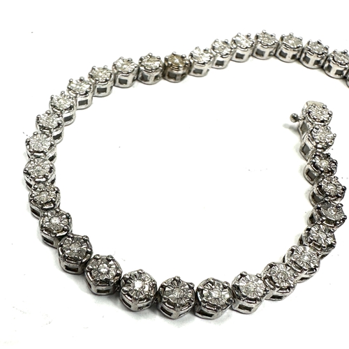 241 - Silver & diamond tennis bracelet