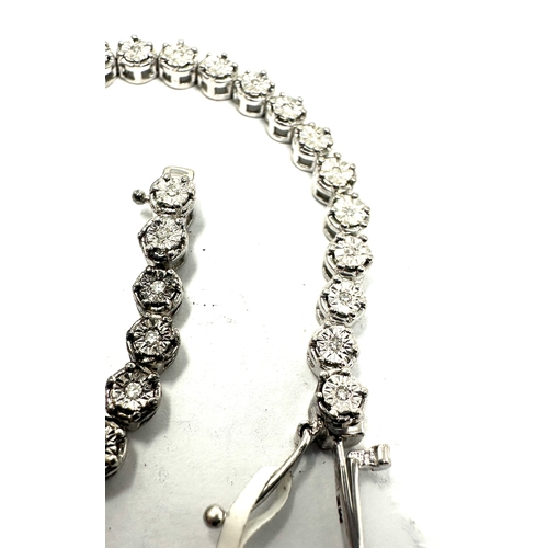 241 - Silver & diamond tennis bracelet