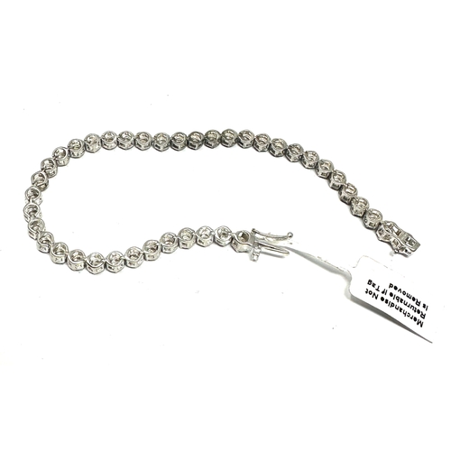 241 - Silver & diamond tennis bracelet